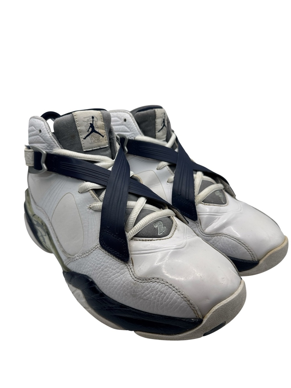 Air Jordan 8.0 Playoffs Georgetown White Midnight Navy 467807-106 Men's Size 9.5